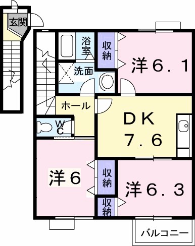 オーブリー鳴門　Ｂ 間取り