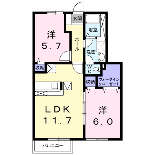 デュエル　ミサキⅢ　Ａ 間取り