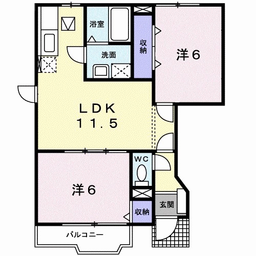 メゾンソレイユ　Ｂ 間取り