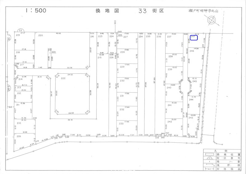 鳴門市瀬戸町明神字丸山　売土地 青色で囲んだ土地です。