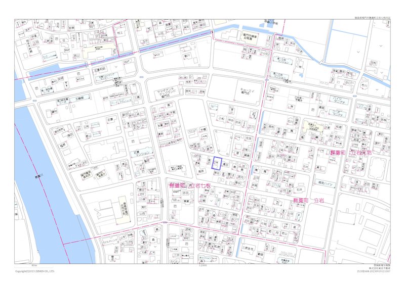 鳴門市撫養町立岩字七枚　売土地 青色で囲んだ場所です